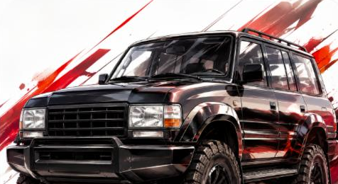Illustrated Toyota Land Cruiser off-road SUV, JP-Time.Club house-style artwork