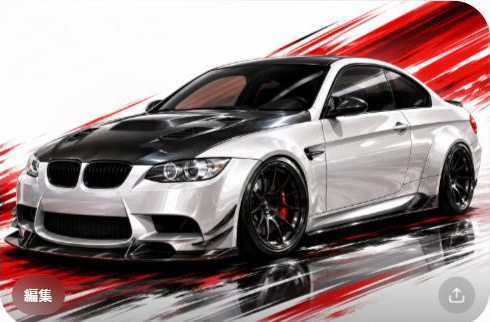 Illustrated BMW M3 E90/E92 sport coupe, JP-Time.Club house-style artwork
