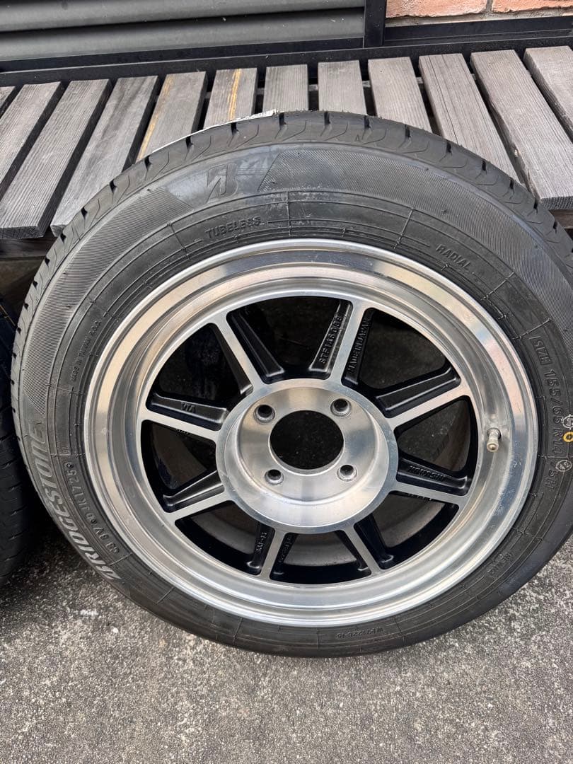 JDM Hayashi Racing 14-inch 6J 38 Bridgestone wheels with tires. No Tires - Image 4
