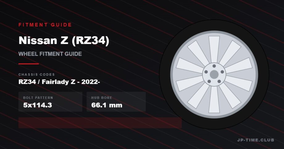 Nissan Z RZ34 wheel fitment guide - 5x114.3, 66.1mm hub