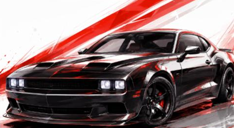 Illustrated Nissan Z RZ34 sports coupe, JP-Time.Club house-style artwork