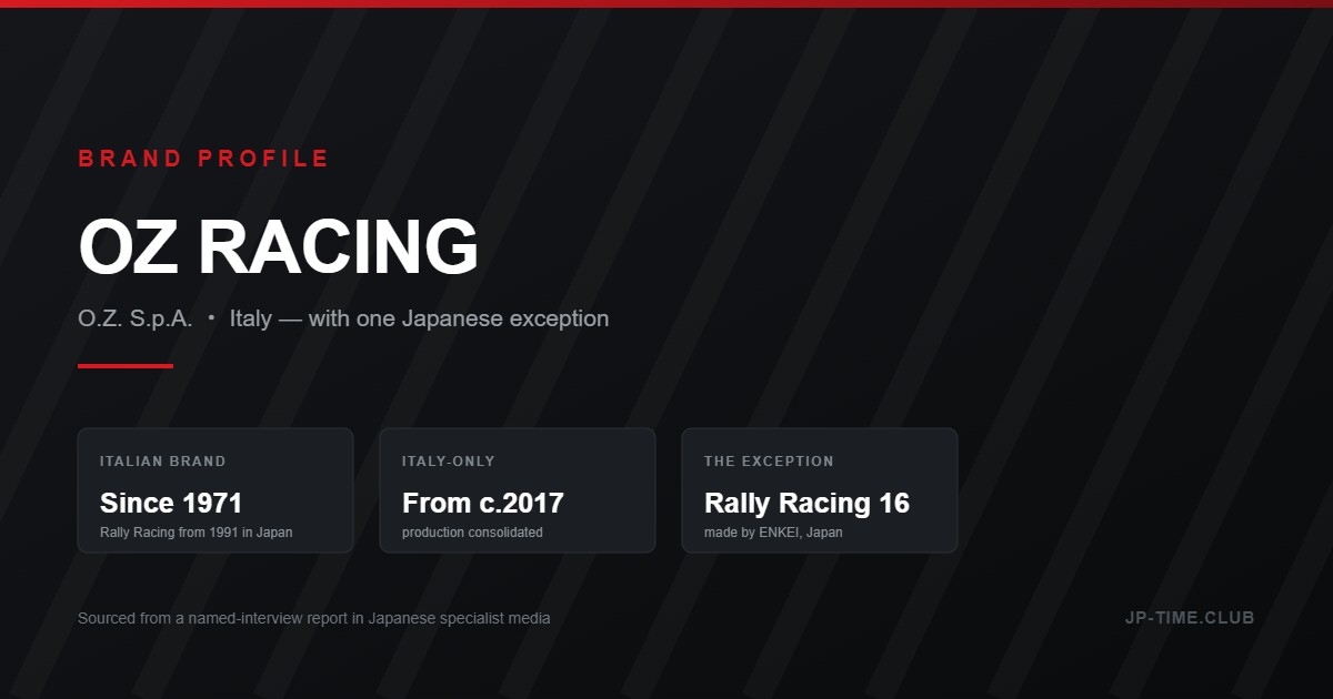 OZ Racing brand profile - Italian wheels, and the one model made in Japan by Enkei
