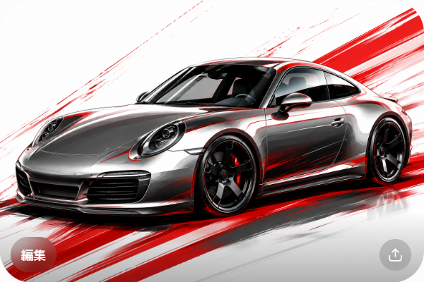 Illustrated Porsche 911 sports coupe, JP-Time.Club house-style artwork