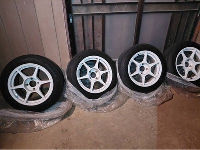 JDM P1 Racing 114.3 4-hole 16x8.5J +27 4-Wheel Set Fits Civic Integra Primera (No Tires)