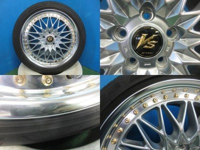 JDM 4-Wheel Set Used WORK VS-XV aluminum wheels 18x8J +46 114.3 5H SRS Bridge (No Tires) - Image 2