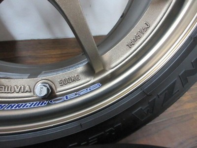 JDM ・RAYS Volk Racing CE28N 14in 5.5J +35 4-hole PCD100 BS RE-71RS 165 (No Tires) - Image 6