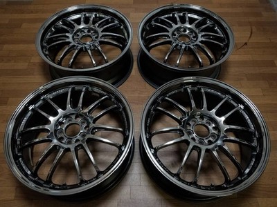 JDM 18x7.5J +50 PCD100 RAYS RE30 RBC Black Chrome Forging STI BRZ 86 Le (No Tires)