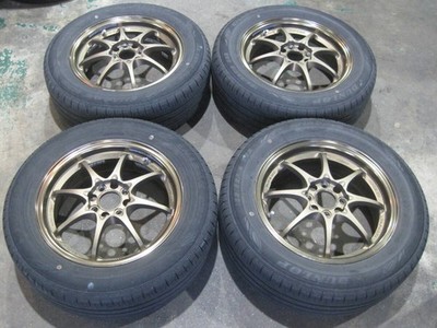 JDM RAYS Volk CE28 15in PCD100 4-hole 5.5JJ OFF+45 185/65R15 Aqua Fit (No Tires)