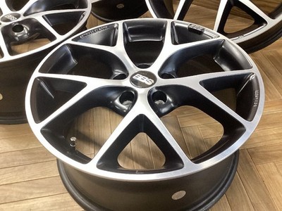 JDM BBS SR SR005 17x7.5J 5/112 +45 BKP Used Set of 4 Wheels Popular Fit (No Tires) - Image 3