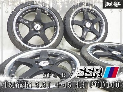 JDM SSR SP4-R 16x5.5J +45 4H 4-hole PCD100 Wheel 165/45R16 Tire 4-Wheel Set (No Tires)