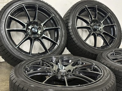 JDM Used WEDS wheel set 4-piece set 17x7.5J +48 PCD 100 215/45R17 (No Tires) - Image 3
