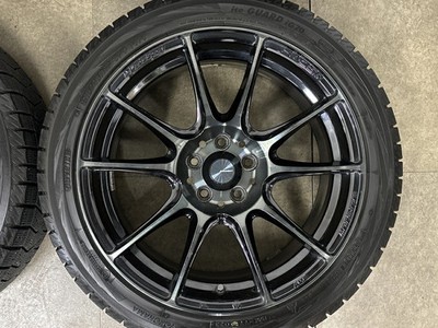 JDM Used WEDS wheel set 4-piece set 17x7.5J +48 PCD 100 215/45R17 (No Tires) - Image 5