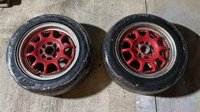 JDM Sprint Hart 6J +40 PCD100 4-hole 4H 14185/55R14 POTENZA RE71-RS 20 (No Tires)