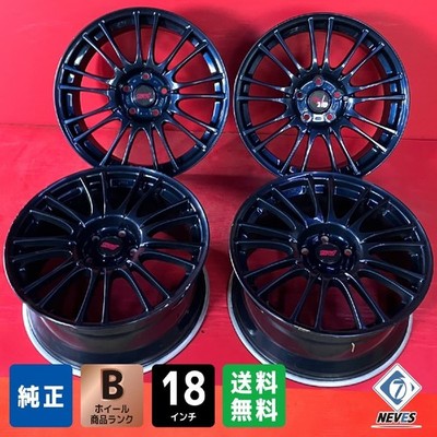 JDM Used Subaru STI genuine option BBS 18x8.5+55 114.3/5H aluminum whe (No Tires)