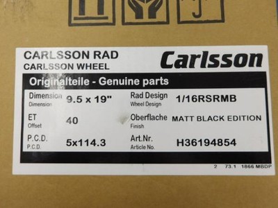 JDM BIG Sedan Fuga Vellfire 4-Wheel Set Carlsson 1/16 RSRMB MATT BLACK (No Tires) - Image 3