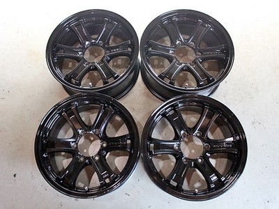 JDM Weds KEELER FORCE black partially repainted aluminum wheels 4-Wheel Set (No Tires)