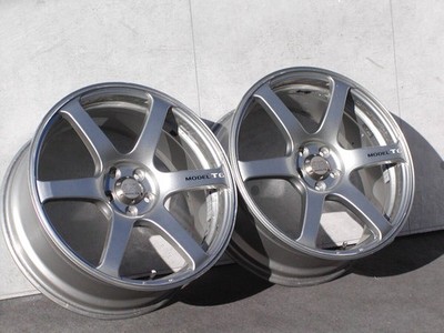JDM Rare lightweight AVS T6 PCD100 7.5J +48 wheels for Legacy Impreza (No Tires) - Image 2