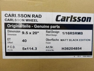 JDM 245/40R20 Summer Tires and Wheels Carlson 1/16RSRMB 20x9.5J +40 5H1 (No Tires) - Image 7