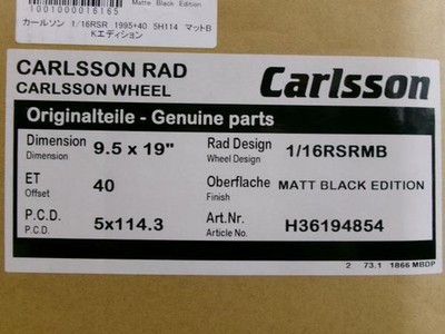 JDM 215/35R19 Super Stretched Set Wheels Carlson 1/16RSR 9.5J 195/114. (No Tires) - Image 10