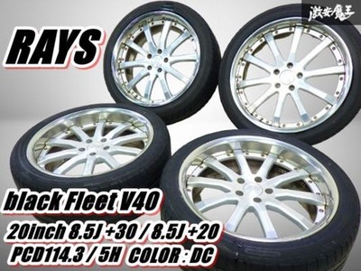 JDM RAYS Rays black Fleet V40 20x8.5J +30 / +20 PCD114.3 5-hole 245/40/ (No Tires)