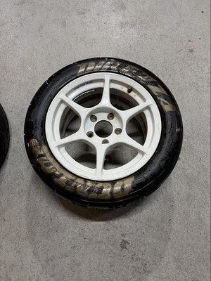 JDM p1racing 15-inch 5-hole 8J 114.3 +32 Tire 03G 215-50r15white2-Wheel Set (No Tires) - Image 2
