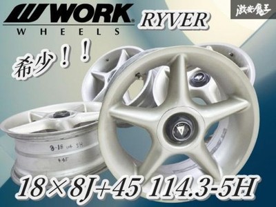 JDM Discontinued Item Rare WORK RYVER 18x8J +45 PCD114.3 5-hole Alumin (No Tires)