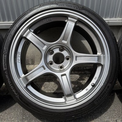 JDM Tanabe SSR GTX03 GT 1885 +45 185H PCD 100 Black/Silver with Tires (No Tires) - Image 4