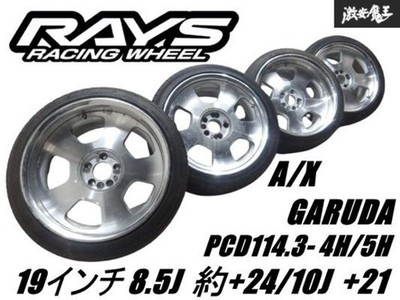 JDM RAYS Rays A/X GARUDA Garuda 19x8.5J approx. +24 10J +21 PCD114.3 4H (No Tires)