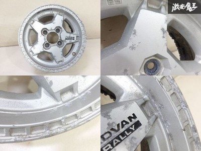 JDM Rare ADVAN RALLY 14x6J +25 PCD 114.3 4H Wheel 4-Wheel Set Yokohama AE86 (No Tires) - Image 3