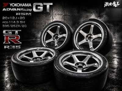 JDM YOKOHAMA ADVAN Racing GT 20x12J +20 PCD 114.3 5-hole Wheel 4-Wheel Set T (No Tires)