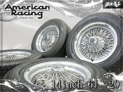 JDM American Racing Wire Wheels 14x6J +20 actual measurement PCD114.3 4 (No Tires)
