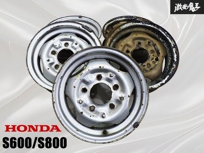 JDM Rare Genuine HONDA S600/S800 Steel Wheel 5-Wheel Set 13x4.5J +32 actual (No Tires) - Image 2