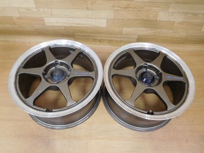 JDM 16-641 Rare P1 Racing 215in 6.5J +40 PCD100-4H 2-Wheel Set Roadster EG C (No Tires)