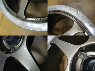 JDM 16-641 Rare P1 Racing 215in 6.5J +40 PCD100-4H 2-Wheel Set Roadster EG C (No Tires) - Image 3