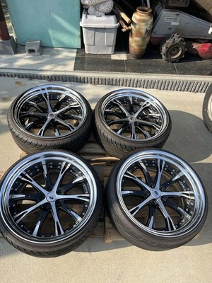 JDM Deep rim WORK SCHWERT SW4 204-Wheel Set 9.5J+15 / 10.5J+11 PCD114.3 5H W (No Tires)
