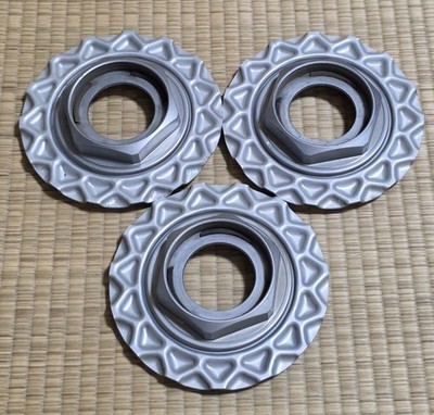 JDM Rare Silver BBS RG Rock-Type Center Caps Set of 3 for 14-15 inch W (No Tires)