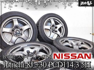JDM No distortion. Genuine Nissan BNR32 Skyline GT-R wheels 16x8J +30 P (No Tires)
