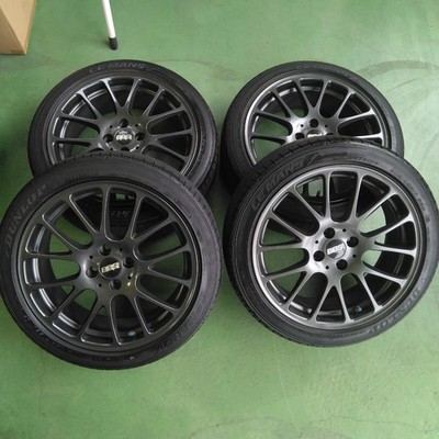 JDM BBS RE5006 Gunmetal Repainted 4H 17PCD100 Dunlop Le Mans 5 205/45R (No Tires)
