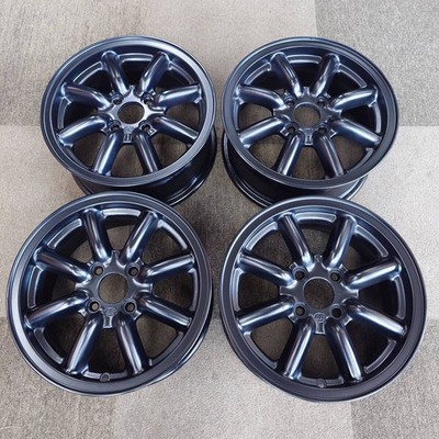 JDM matblack painted black racing 14-inch 6J IS40 PCD100-4H Roadster E (No Tires)