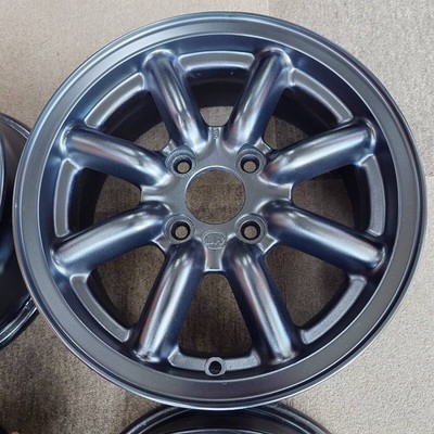 JDM matblack painted black racing 14-inch 6J IS40 PCD100-4H Roadster E (No Tires) - Image 3