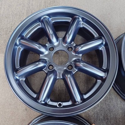 JDM matblack painted black racing 14-inch 6J IS40 PCD100-4H Roadster E (No Tires) - Image 4