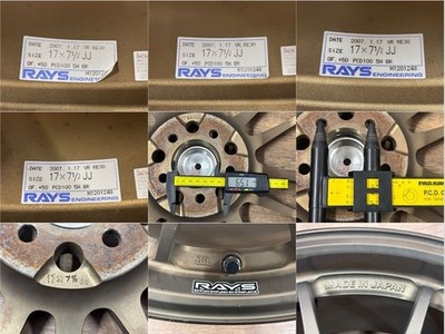JDM RAYS VOLKRACING RE30 4-Wheel Set 17x7.5J +50 PCD100 5H Rays FORGED BR Whe (No Tires) - Image 7