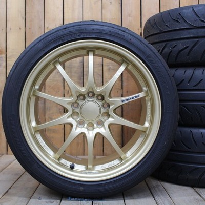 JDM RAYS VOLKRACING CE28N gold forging 18x8.5J+52 DUNLOP 245/40R18 Tire (No Tires)