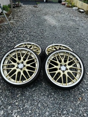 JDM WORK Lanvec LM1 4Wheels 20x9+30 9+23 5x114.3 Gold (No Tires)