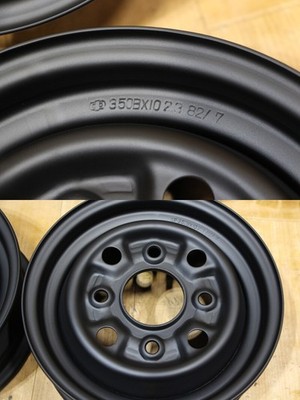 JDM B177 Showa era old car tin wheels genuine 10x3.5J +35 PCD114.3 4-h (No Tires) - Image 9