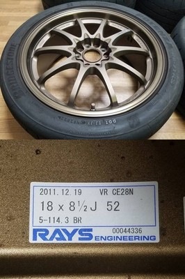 JDM 18x8.5J +52 PCD114.3 RAYS CE28N BR WRX STI VAB GVB GRB S4 VAG GVF G (No Tires) - Image 9