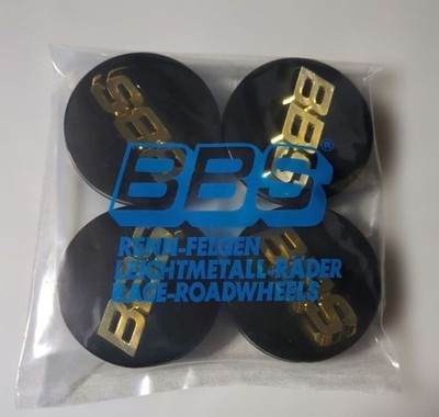 JDM BBS center cap black with gold lettering part number 56.24.012 sui (No Tires)