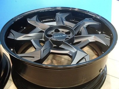 JDM Big impressive matte black used 4-Wheel Set WALD Valdo Borsalino 2PCE 9 (No Tires) - Image 5