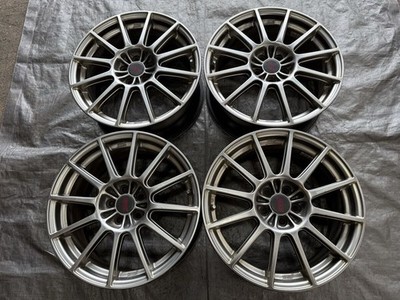 JDM Rare Subaru Genuine STI 17x7j +48 5-hole PCD100 4-Wheel Set Enkei MAT m (No Tires)