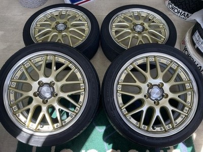 JDM WORK Lanvec LM1 18x7J +53 PCD114.3-5H 215/45R18 Goodyear LS EXE fit (No Tires)